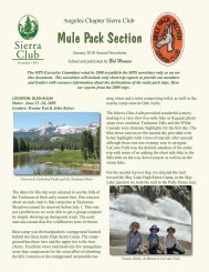 Mule Pack Section - Sierra Club - Angeles Chapter