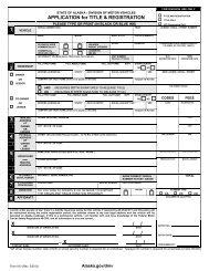 APPLICATION for TITLE & REGISTRATION 1 3 4 5 ... - State of Alaska