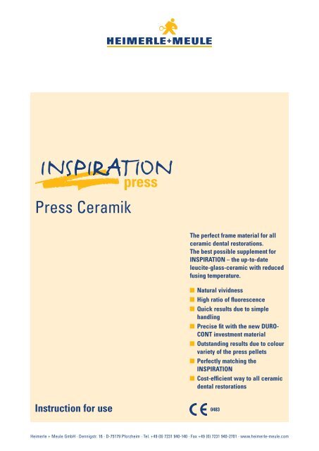 Instruction for use - Heimerle + Meule