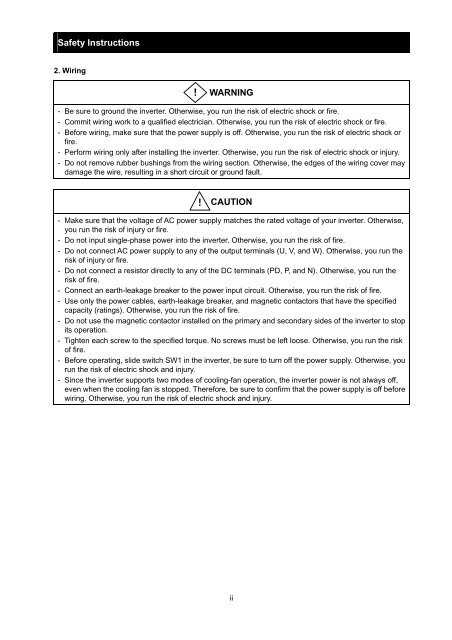 SJ700-2 Instruction Manual NT204DX - Hitachi America, Ltd.