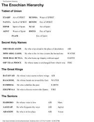 The Enochian Hierarchy