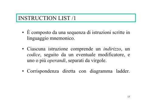 LA PROGRAMMAZIONE DEL PLC /1 - Studium