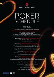 Poker Schedule Poster.indd - Genting Casinos