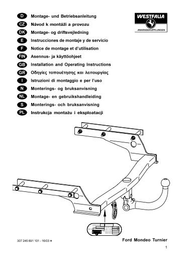 Ford Mondeo Turnier D Montage- und ... - Bertelshofer