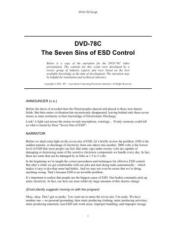 DVD-78C The Seven Sins of ESD Control - IPC Training Home Page