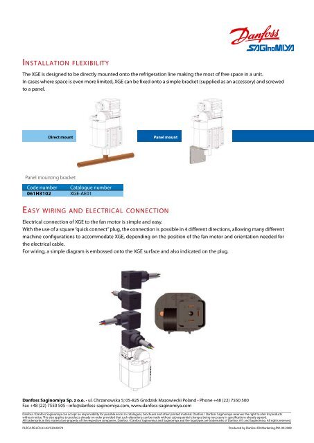 Danfoss Saginomiya XGE fan control - HAPKA