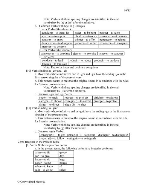 1/15 Â© Copyrighted Material Spanish Final Study Sheet Ser vs. Estar ...