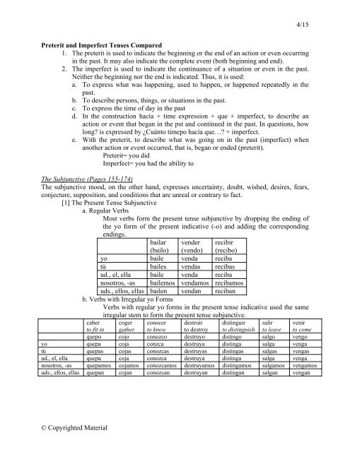 1/15 Â© Copyrighted Material Spanish Final Study Sheet Ser vs. Estar ...