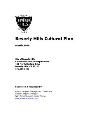 Beverly Hills Cultural Plan - Los Angeles County Arts Commission