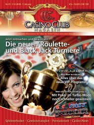Die neuen Roulette- und Black Jack-Turniere - CasinoClub Magazin