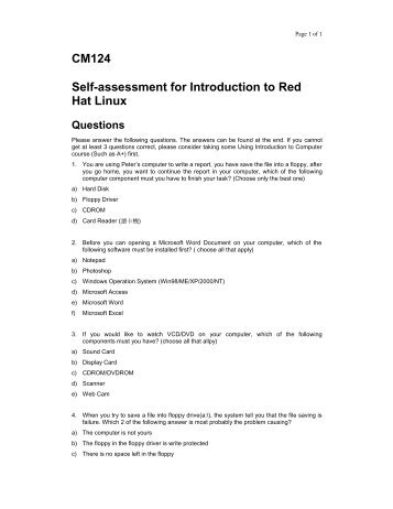 Self-assessment - CPTTM Web Site 2