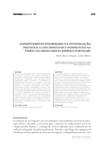 CONSENTIMENTO INFORMADO NA INVESTIGAÃÃO