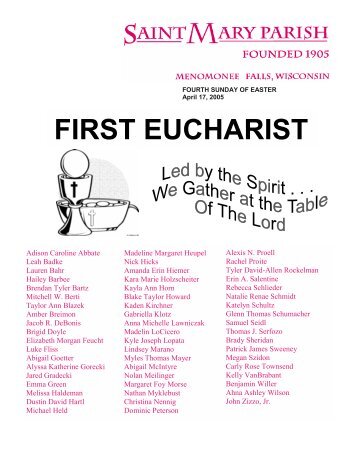 FIRST EUCHARIST - St. Mary Parish