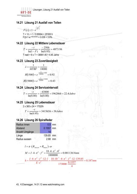 VBA Formelsammlung Aufgaben und LÃ¶sungen - Watchmaking