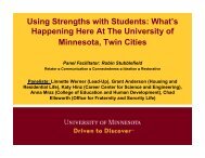 Using Strengths with Students - University of Minnesota