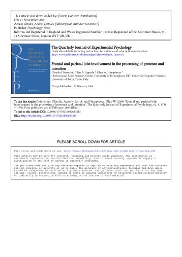 The Quarterly Journal of Experimental Psychology ... - Ian Apperly