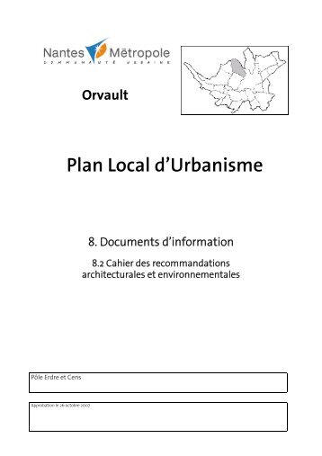 Cahier des prescriptions environnementales - Le plan local d ...