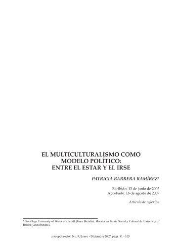 el multiculturalismo como modelo político - Revista de Antropología ...