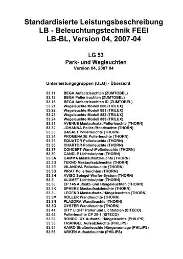 Standardisierte Leistungsbeschreibung LB ... - FEEI