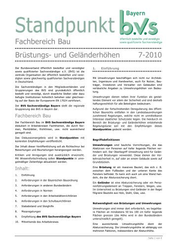 Brüstungs- und Geländerhöhen - Bundesverband öffentlich ...