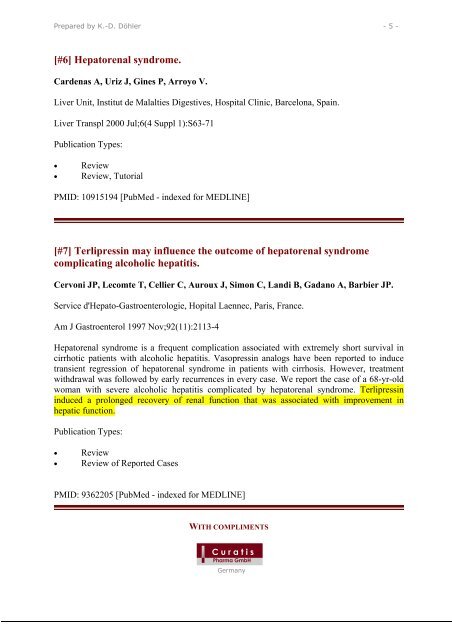 Treatment of hepatorenal syndrome with - Curatis-pharma.de