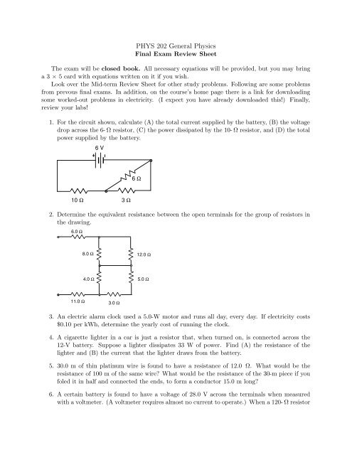 PHYS 202 General Physics