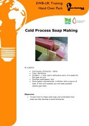 Cold Process Soap Making EWB-UK Training Hand Over Pack