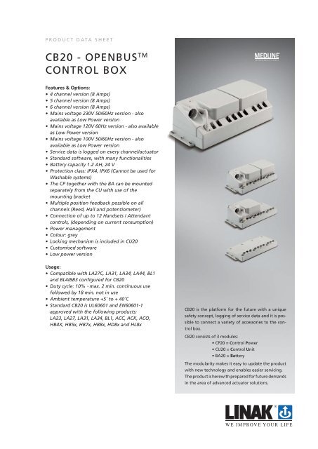 CB20 - OPENBUSTM CONTROL BOX - Linak