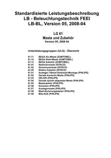 Standardisierte Leistungsbeschreibung LB ... - FEEI