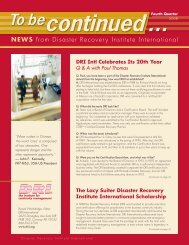 NEWS from Disaster Recovery Institute International - DRii