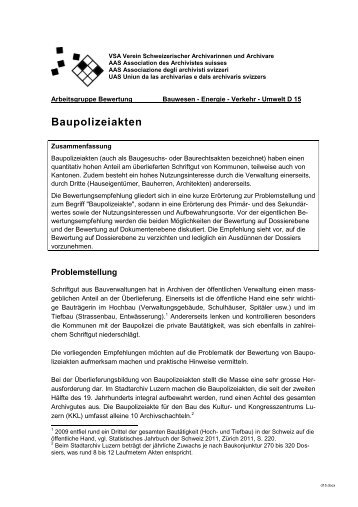 PDF - Verein Schweizerischer Archivarinnen und Archivare