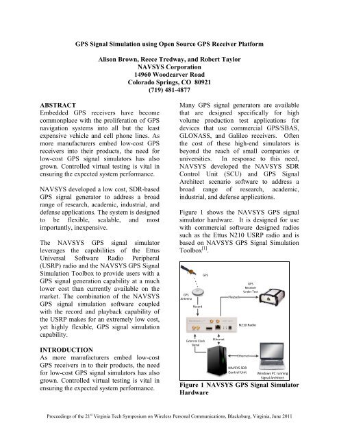 GPS Signal Simulation using Open Source GPS Receiver Platform ...