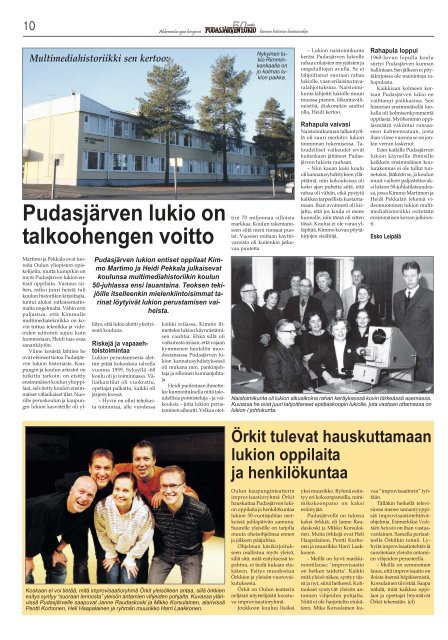 PudasjÃ¤rvi-lehti nro 45 10.11.2010 - PudasjÃ¤rvi-lehti ja VKK-Media Oy