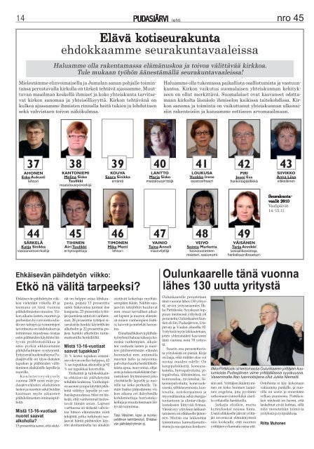 PudasjÃ¤rvi-lehti nro 45 10.11.2010 - PudasjÃ¤rvi-lehti ja VKK-Media Oy