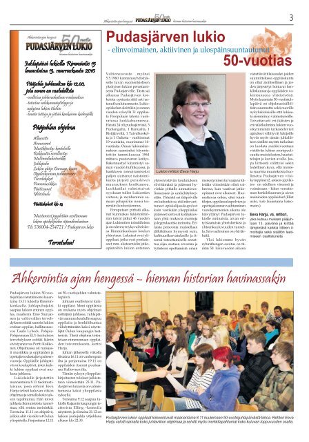 PudasjÃ¤rvi-lehti nro 45 10.11.2010 - PudasjÃ¤rvi-lehti ja VKK-Media Oy