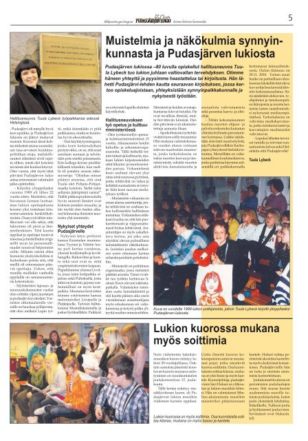 PudasjÃ¤rvi-lehti nro 45 10.11.2010 - PudasjÃ¤rvi-lehti ja VKK-Media Oy