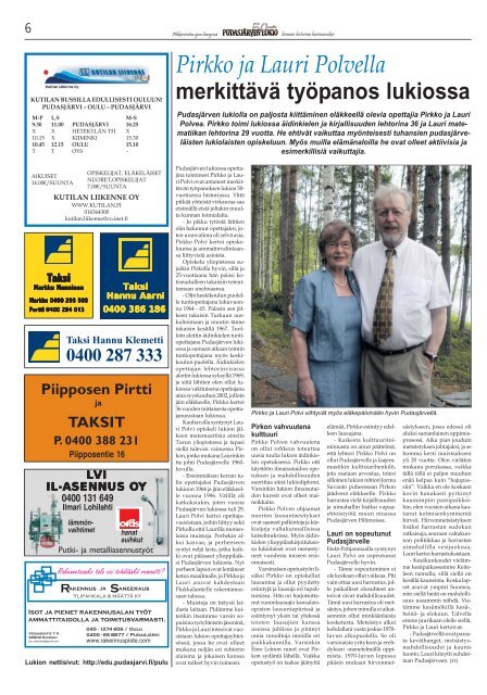 PudasjÃ¤rvi-lehti nro 45 10.11.2010 - PudasjÃ¤rvi-lehti ja VKK-Media Oy