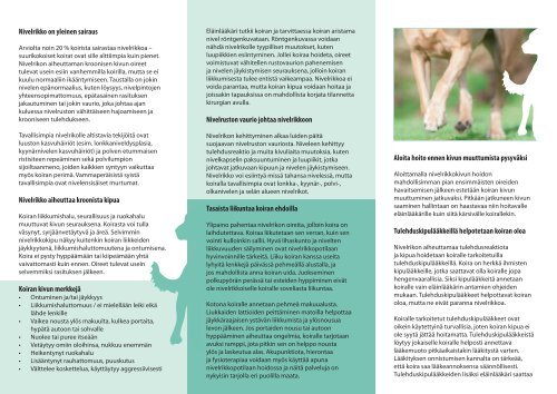 Katso Koiran nivelrikko -esite pdf tästä. - Vetcare