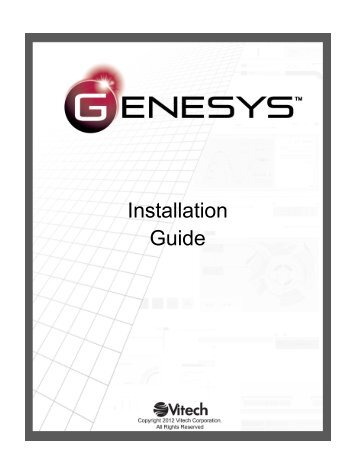 GENESYS Installation Guide - Vitech Corporation