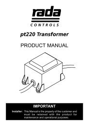 PRODUCT MANUAL pt220 Transformer - Rada