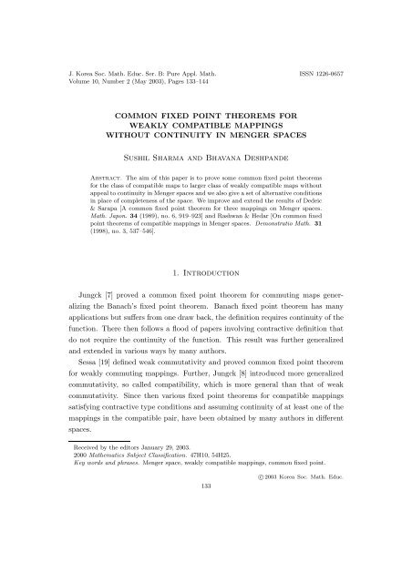 Sushil Sharma and Bhavana Deshpande 1. Introduction