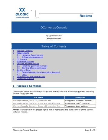QConvergeConsole Table of Contents - QLogic