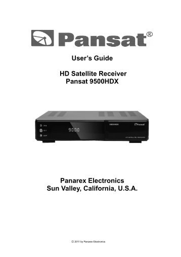 User's Guide HD Satellite Receiver Pansat ... - pansat service