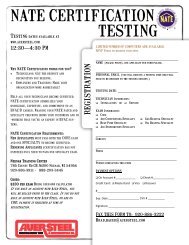 NATE Certification Testing - Auer Steel & Heating Supply Co.