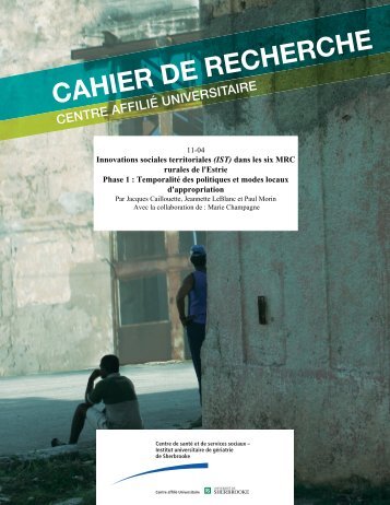 cahier de recherche - Observatoire estrien du dÃ©veloppement des ...