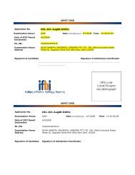 Admit Card and PSA - IFBI.com