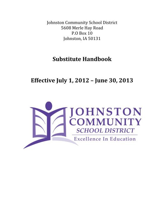 Substitute Handbook - Johnston Community School District