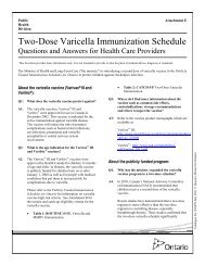 Two-dose varicella program