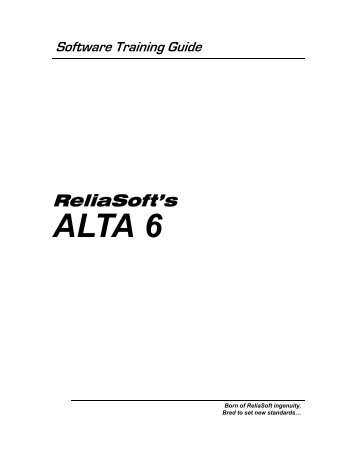ALTA 6 Training Guide 10th printing - ReliaSoft
