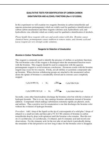 QUALITATIVE TESTS FOR IDENTIFICATION OF ... - Chemistry